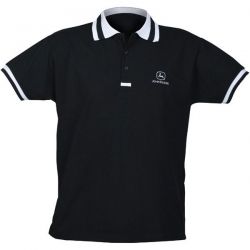 Μαύρο Κοντομάνικο Μπλουζάκι Με Γιακά John Deere
