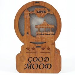 Ξύλινο Διακοσμητικό Good Mood Με Φώς Φάρος 10x4x16cm