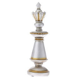 Μινιατούρα Πιόνι Σκακιού Ασημί Βασίλισσα 10x10x33cm - 28976256