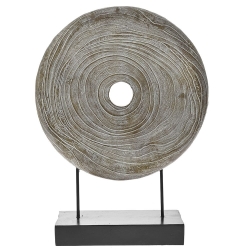 Διακοσμητικός Δίσκος Ασημί Σε Μαύρη Βάση 28x8x39cm - 28977748