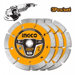 Δίσκος Διαμαντέ Δομικών 230mm 3 τεμ Ingco - DMD0123023