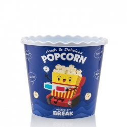 Μπωλ Πλαστικό Για Popcorn Μπλε 2.2Lit Qlux - 8693395008054