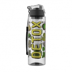 Μπουκάλι Νερού Με Σχέδιο Detox Lycia 800ml Qlux