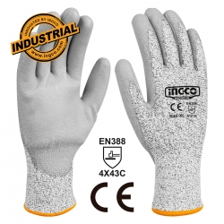 Γάντια PU Αντοχή Στα Κοψίματα XL Ingco - HGCG02-XL