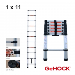 Τηλεσκοπική Σκάλα Αλουμινίου 11 Σκαλιών Gehock - 9350320