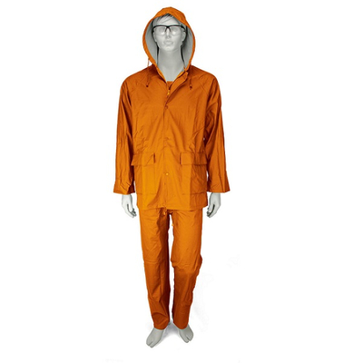 Αδιάβροχο Κοστούμι PU Με Kουκούλα Πορτοκαλί Comfort