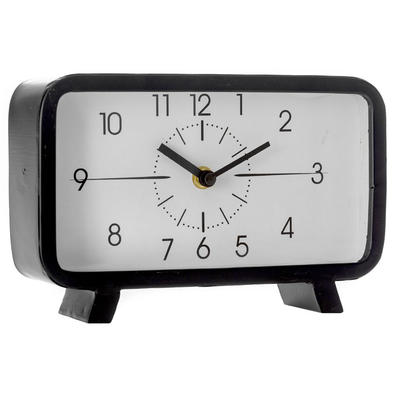 Ρολόι Επιτραπέζιο Μεταλλικό Μαύρο Με Γυαλί 22x6x14cm - 28974011