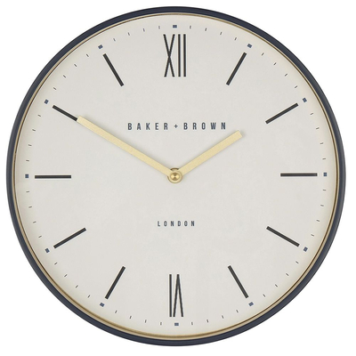 Ρολόι Τοίχου Λευκό Με Μαύρες Λεπτομέρειες Φ30cm - 28976463