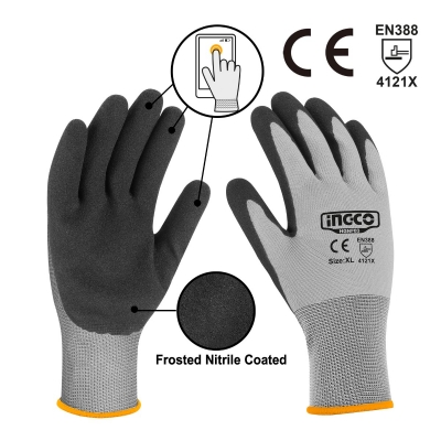 Γάντια Νιτριλίου Για Οθόνη Αφής XL Ingco - HGNF03-XL