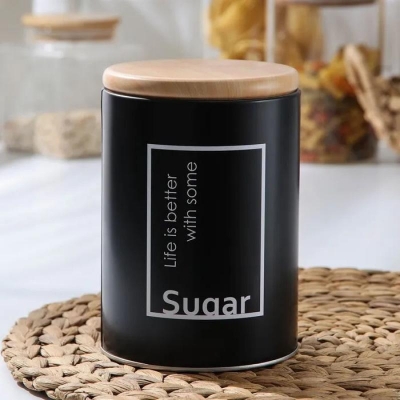 Κουτί Για Καφέ-Ζάχαρη Μεταλλικό Στρόγγυλο 9x13cm Viosarp - 5206753041849