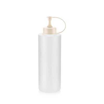 Μπουκάλι Για Σως Διάφανο Πλαστικό Με Λευκό Καπάκι 600ml Qlux- 8693395028104